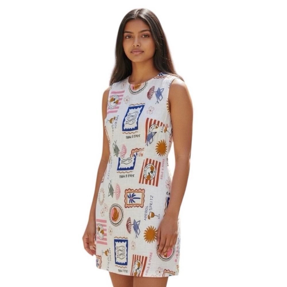 Paper Heart viral Aperol Spritz linen blend dress women's size L